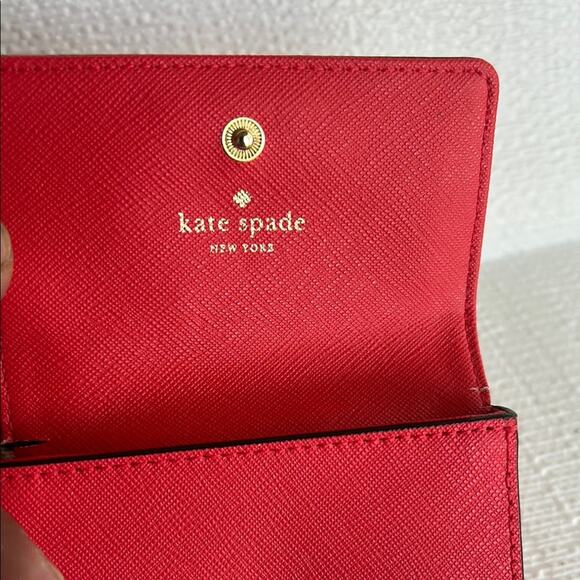 Kate Spade Petty Laurel Way Saffiano Leather Key Chain Wallet Hotchili Red - Picture 3 of 8